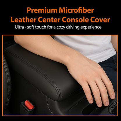 G-PLUS Upgraded Center Console Cover, Compatible with Dodge Charger 2011-2023 Armrest Cover Console Lid Protector Cushion Pad (Black Microfiber Leather Skin)