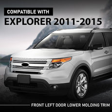 G-PLUS Door Molding for Ford Explorer 2011-2015 Front Left Silver Trim Front View