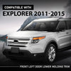 G-PLUS Front Left Lower Door Molding W/Silver Trim, Compatible with Ford Explorer 2011-2015, Driver Side, BB5Z-7820879-BA, BB5Z7820879BA