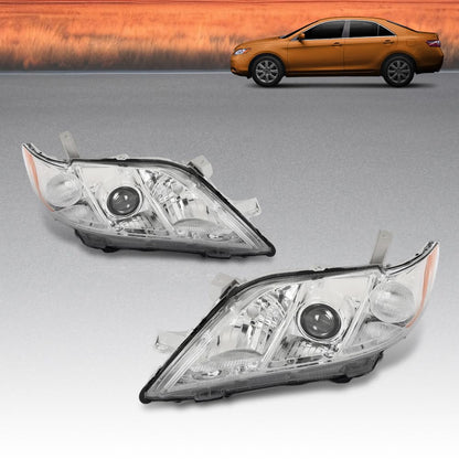 G-PLUS Headlight Assembly Left and Right Side Compatible with Toyota Camry 2007-2009 TO2502200, 20-6758-80, 20-6758-80-9, 206758801, TO2502200 OEM Fit Standard No Modification 2 PCS White