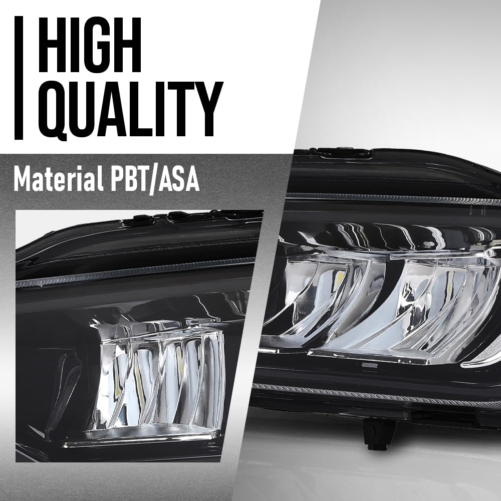 G-PLUS Left Side Front Bumper Fog Light Fog Lamp Compatible with Volvo XC90 XC60 S90 V90 2016 2017 2018 2019 2020 2021 2022 2023 2024 31395865 Black