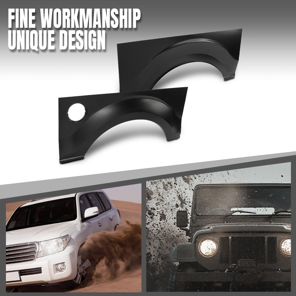 G-PLUS Rear Wheel Arch Quarter Panel Compatible with Ford F150 Pickup Truck 2009-2014 Black