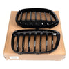 Black Front Bumper Kidney Grille Hood Grill Compatible for BMW F48 F49 X1 2016-2017