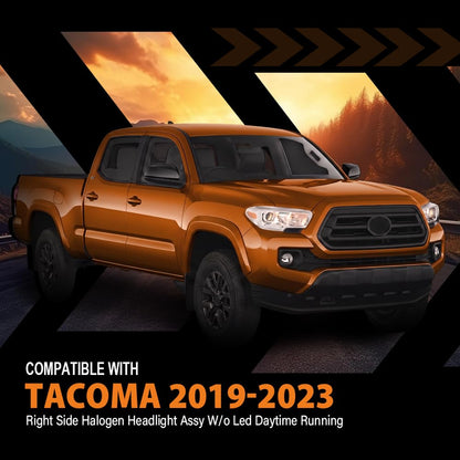 G-PLUS Headlight Assembly Right Side w/o LED Daytime Running Light Compatible with Toyota Tacoma 2016-2018 Fit Models Without Factory LED Daytime Running Light Only White