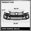 G-PLUS Front Bumper Set 6Pcs Compatible with 2013-2015 LX GS GS350 GS450 Conversion to 16+ GS F, (1 Front Bumper+1 Center Grille+2 Fog Lamp Frame+ 1 License Plate + 1 Small Bracket))