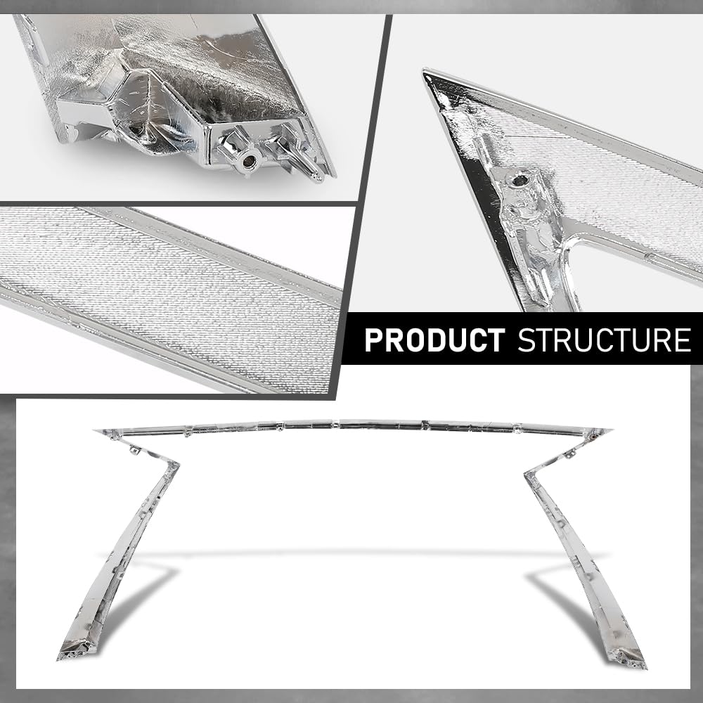 G-PLUS Front Bumper Grille Molding Insert Chrome Compatible with LX RX350 RX450h 2016-2019 LX1210114, 5312148130, 53121-48130, 5312148130 ABS Silver