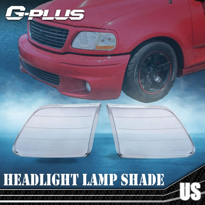 G-PLUS Front Headlight Lens Cover Compatible With 97-04 Ford F150 Expedition, Left & Right Side (Clear Lens)