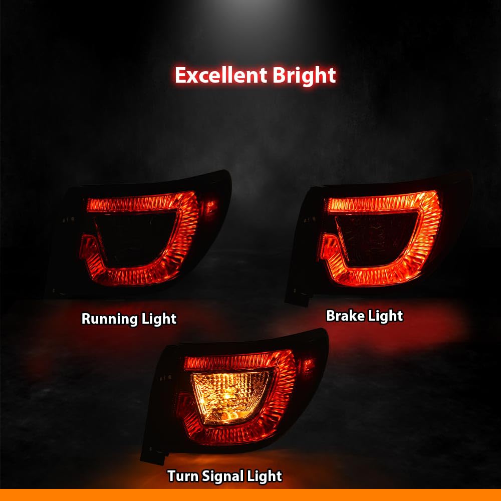 G-PLUS Tail Lights Assembly w/Bulbs Compatible with Chevy Traverse 2013 2014 2015 2016 2017 Left & Right Outer Rear Brake Lamps Luces Traseras, 84266020, Red Lens