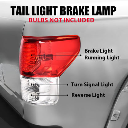 G-PLUS Tail Light Brake Lamp w/o Bulb Wiring Harness Right Compatible with Toyota Tundra 2007-2013(2-Door Regular Cab,4-Door Extra Cab,4-Door Crew Cab) Luces TraserasAssembly