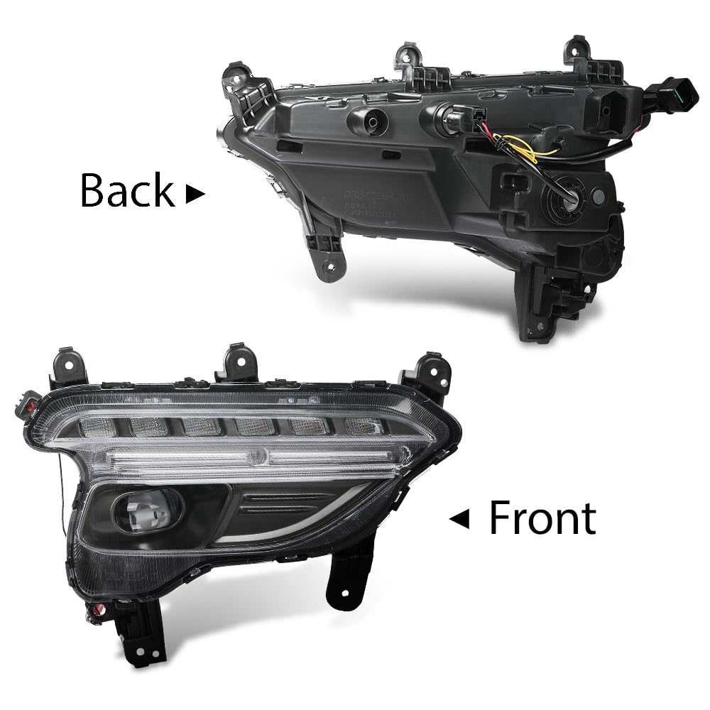 G-PLUS Front LED Fog Lights Left Right Side Pair Compatible with Hyundai Santa Fe Sport 2017-2018 922014Z510, 922024Z510