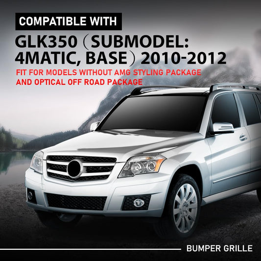 G-PLUS Front Bumper Grille Grill Center Compatible with Benz GLK350 (submodel: 4Matic, Base) 2010-2012,Fit for Models Without AMG Styling Package and Optical Off Road Package 2048851723