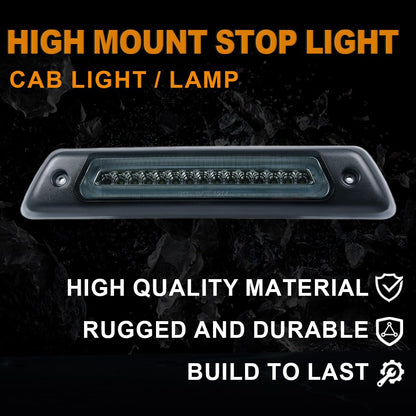 G-PLUS LED Third Brake Light, Compatible with Ford F150 2009 2010 2011 2012 2013 2014 High Mount Rear 3rd Cargo Tail Lamp Smoky Lens Chrome Housing