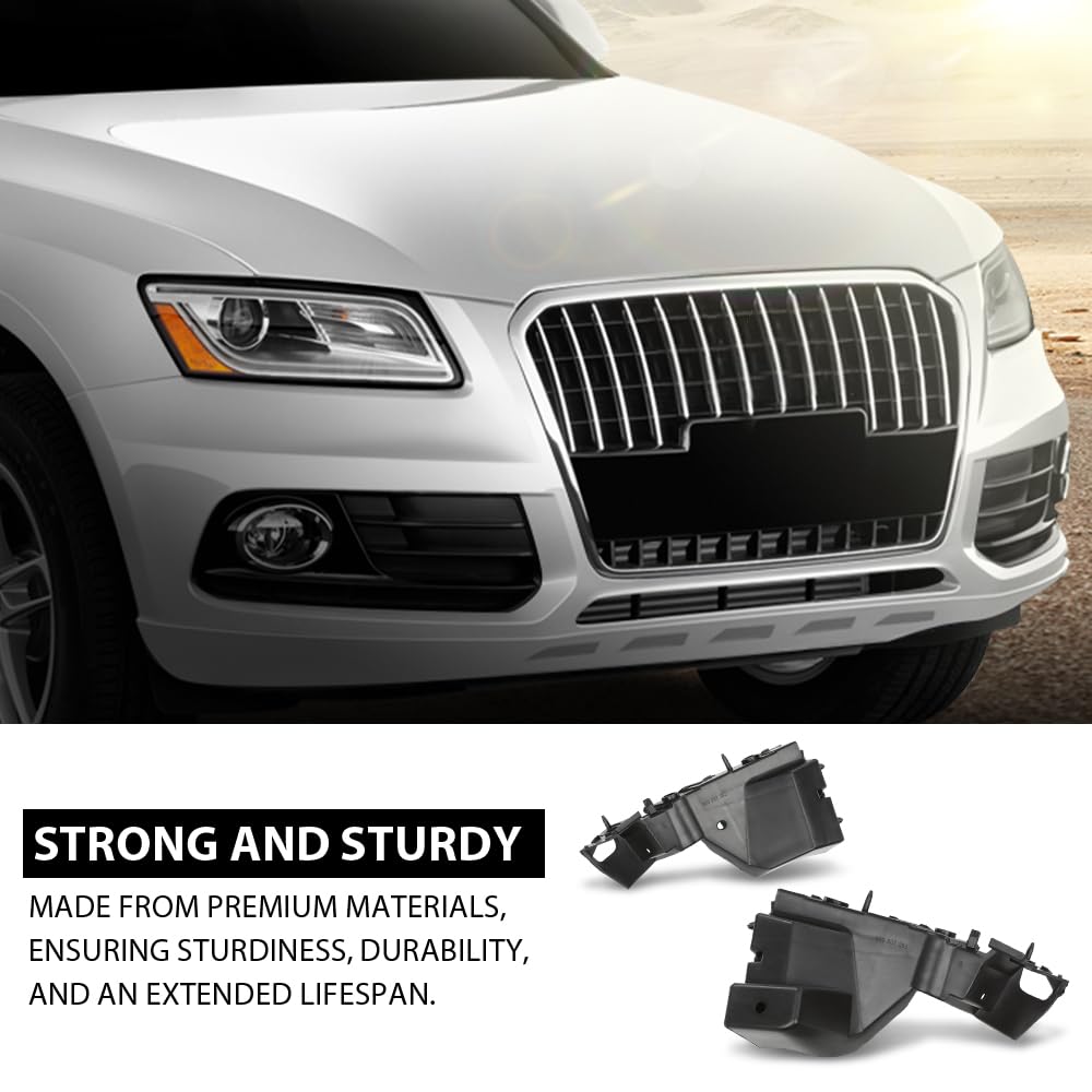 G-PLUS Pair Front Bumper Brackets, Compatible with Audi Q5 2009-2016/ SQ5 2014-2017, Left Driver & Right Passenger Side 2PCS, 8R0807284C, 8R0807283C