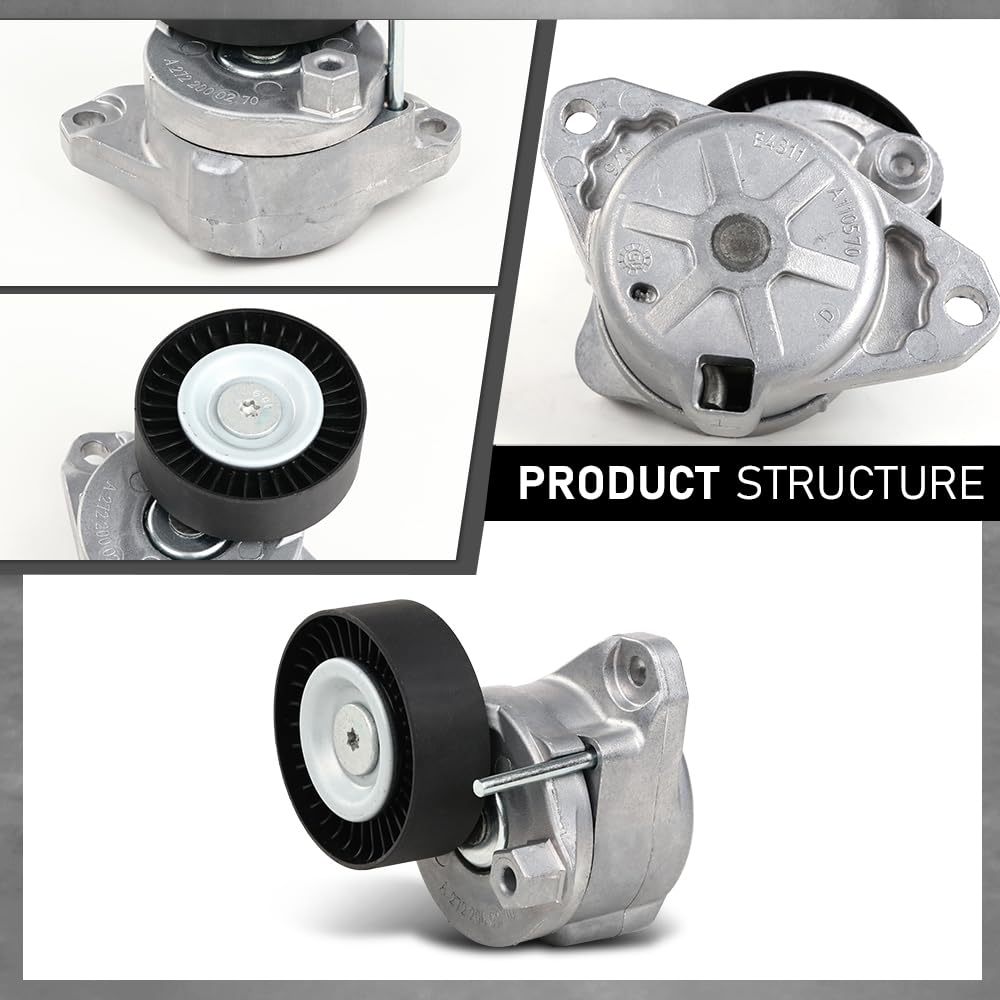 G-PLUS Engine Drive Belt Tensioner & Idler Pulley Serpentine Kit Compatible with Benz GL450 GLK350 ML350 S550 SL550 SLK350 2722021419, 6PK2404, 2722000270, 2722021019