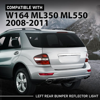 G-PLUS Rear Left Bumper Reflector Light, Compatible with Benz ML-Class ML320 ML350 ML550 ML63 2008-2011, 1648201574, 1648200374