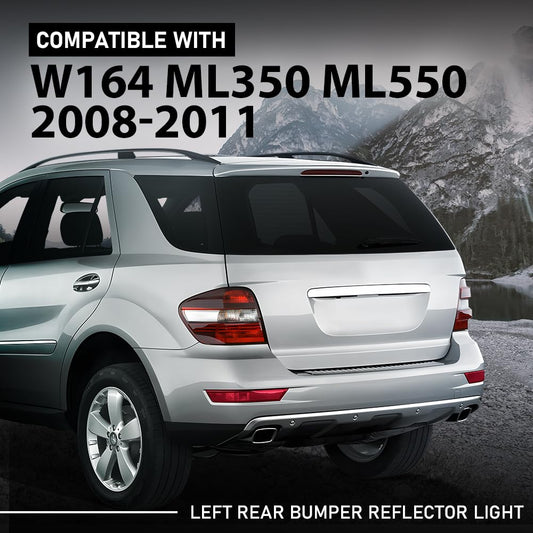 G-PLUS Rear Left Bumper Reflector Light, Compatible with Benz ML-Class ML320 ML350 ML550 ML63 2008-2011, 1648201574, 1648200374