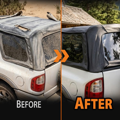 G-PLUS Soft Top With 3 Windows Compatible with Isuzu Rodeo 2000-2002 Fit Isuzu Amigo 1999-2000 Black