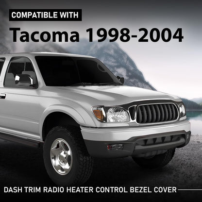 G-PLUS Center Dash Climate Control Radio Bezel Trim Compatible with Toyota Tacoma 1998-2004 Black Dashboard Panel
