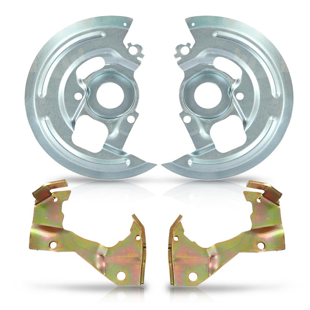 G-PLUS GM Disc Brake Caliper Brackets & Backing Plates Dust Shields Compatible with Buick Skylark/Chevy Chevelle Malibu/Pontiac Tempest/Oldsmobile 1964-1972