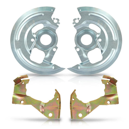 G-PLUS GM Disc Brake Caliper Brackets & Backing Plates Dust Shields Compatible with Buick Skylark/Chevy Chevelle Malibu/Pontiac Tempest/Oldsmobile 1964-1972