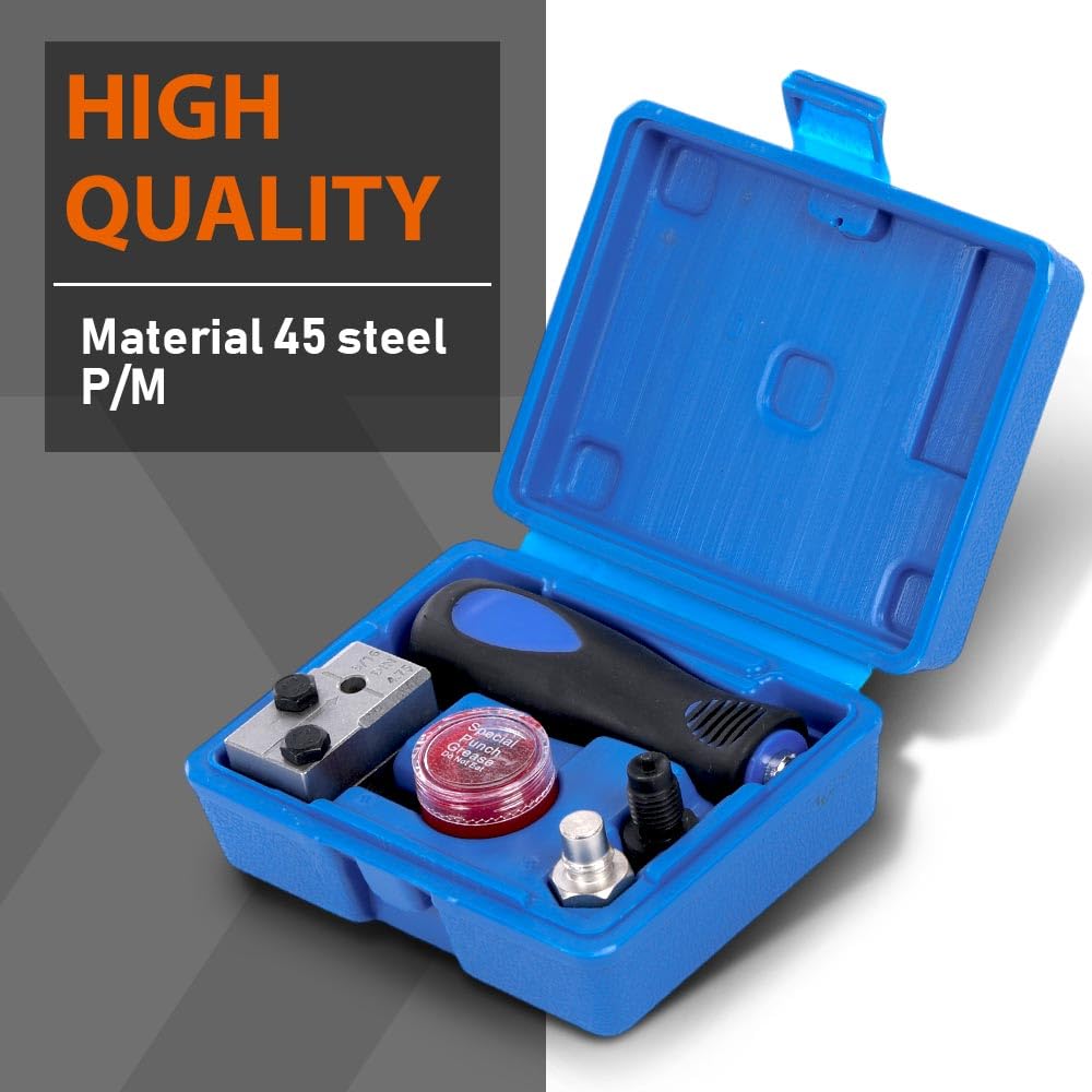 G-PLUS Universal Handheld Car Brake Line Flaring Tool Kit 3/16 Inch Double Flare Automotive Brake Fuel Line Repair Tool Set Black
