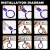 G-PLUS JDM Tsurikawa Ring Round Subway Train Bus Car Handle Hand Straps Drift Charm, Rear Bumper Warning Ring (Purple)