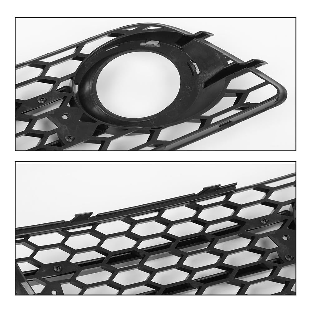 G-PLUS Fog Light Lamp Cover Grille Compatible with Audi A4 B8 S-Line S4 Models 2008-2012/ NOT Fit For Standard Bumper 88K0807681C, 8K0807682C