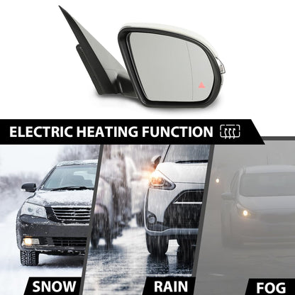 G-PLUS Rear View Mirror w/Blind Spot Right Passenger Side Compatible with Benz X253 Class GLC300 GLC350 2016-2021 2538101416 2538103500 White
