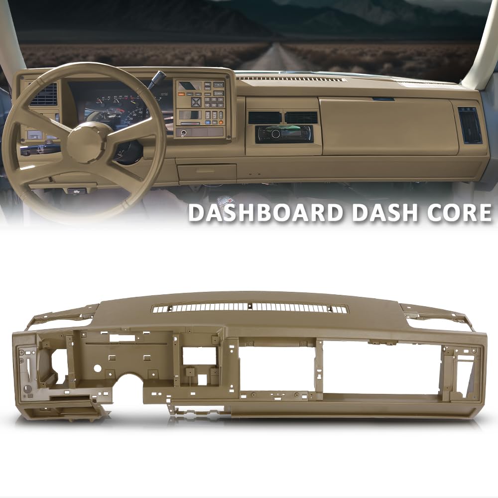 G-PLUS Dash Dashboard Core Compatible with 1988-1994 Chevy & GMC Truck Fit 1992 1993 1994 Chevy Blazer Suburban & GMC Yukon Suburban Beige ABS