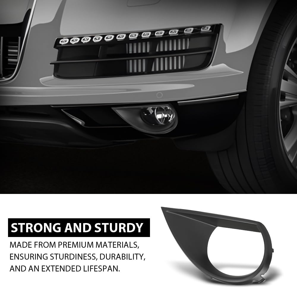 G-PLUS Front Left Fog Light Grill Cover, Compatible with Audi Q7 2010-2015, Driver Side, AU1038111, 4L0807489A