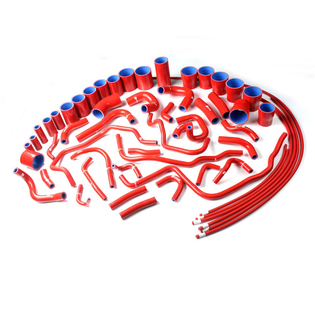 Silicone Radiator And Turbo Tube Coolant Kit Clamps Replacement For Nissan 1990-1999 91 92 93 94 95 96 97 98 300ZX VG30DETT Z32 Red
