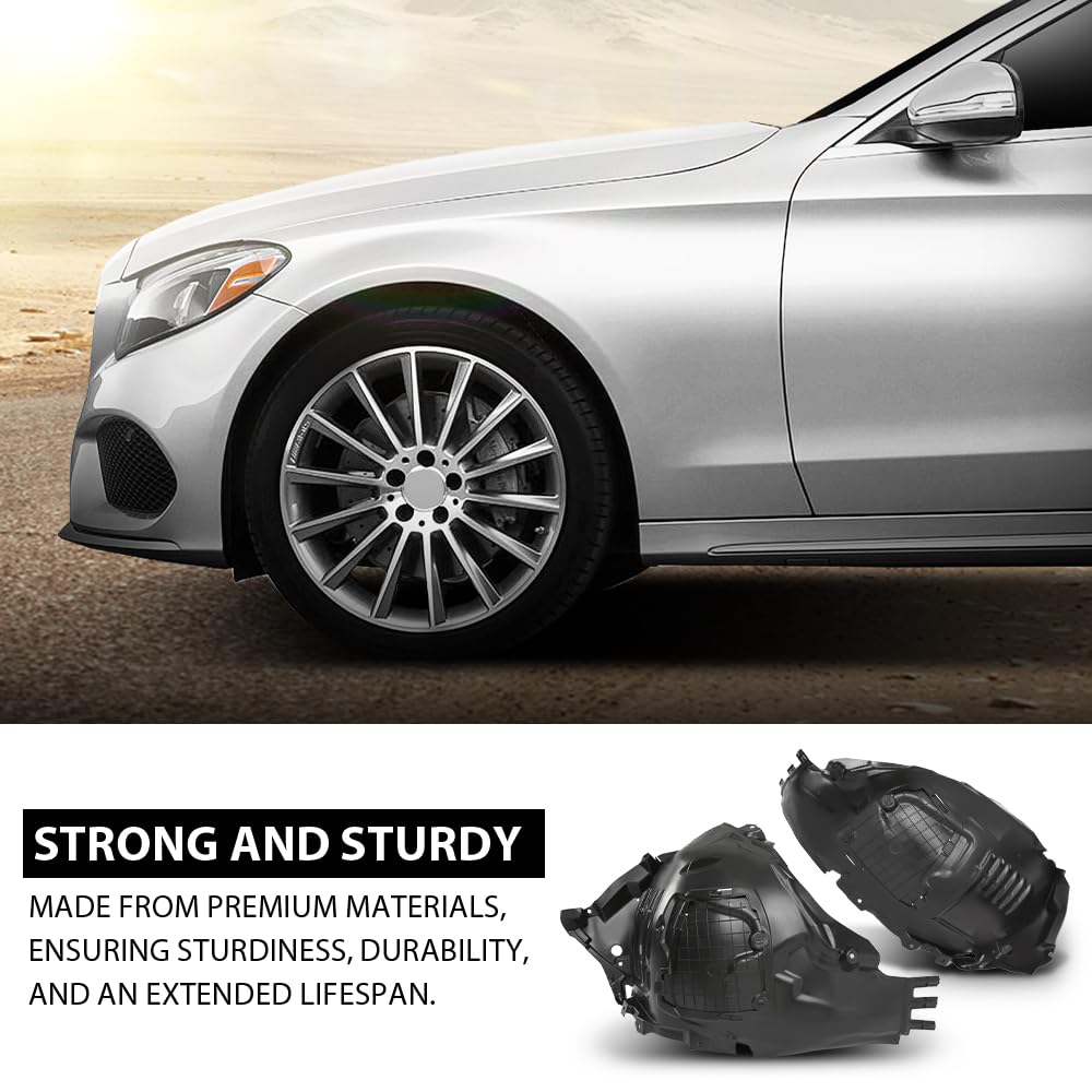 G-PLUS Fender Liner Front Driver and Passenger Side Compatible with Benz C300 2015-2021,Fit Benz C400 4Matic 2015 2056903401, 2056903301