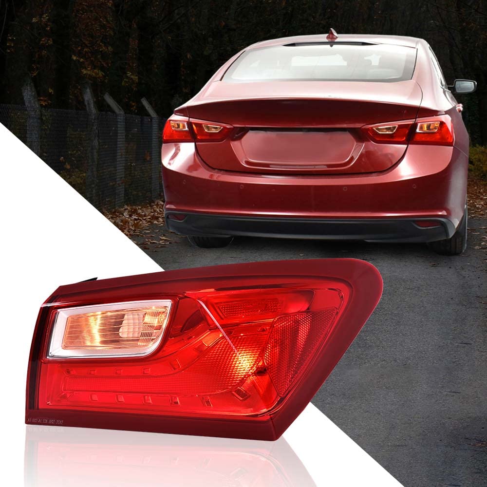 G-PLUS Outer Tail Light Right Side Compatible with Chevy Malibu XL 2016 2017 2018 2019 2020 2021 2022 Passenger Side Rear Brake Stop Lamp Red lens 84132377 Luces Traseras Rear Brake Lamps Assembly