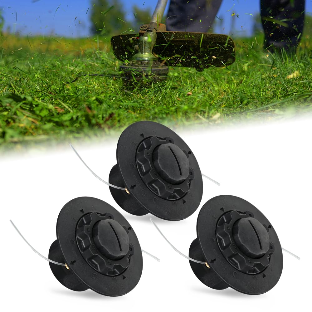 G-PLUS Trimmer Head Replace Lawn Mower 3pcs Fit Autocut C5-2 Fit FS38 FS40 FS45 FS46 FS50 FSE60 Black