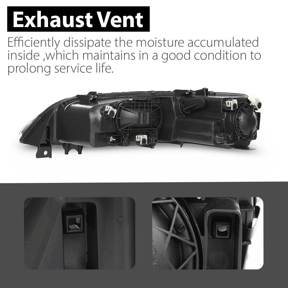 G-PLUS Headlight Headlamp Right Side Compatible with 2006-2007 Mazda 6 Mazdaspeed,Fit 2006-2008 Mazda 6 (submodel: i, S,GS, GT)