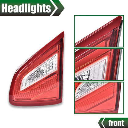 G-PLUS Inner Tail Light Compatible With 2016 2017 2018 Nissan Altima SR Model 4-Door Sedan Automotive Trunk Brake Rear Lid Inner Lamp Chrome Housing,Passenger Side (Right)