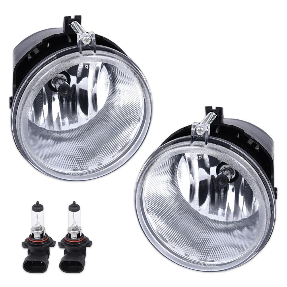 G-PLUS Front Bumper Driving Fog Lights w/Bulb Compatible with Jeep Grand Cherokee 2005 2006 2007 2008 2009 2010 Fit Jeep Commander 2006 2007 2008 2009 2010 CH2592138, CH2592138, 4805859AA Clear Lens