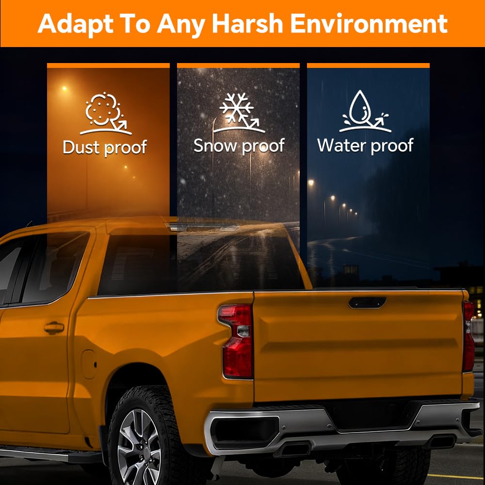 G-PLUS Tail Light Beake Lamp Compatible with Chevy Silverado 1500 2019-2023,Fit Silverado 2500HD 3500HD 2020-2023,Fit Halogen Type Only,Not Fit w/Factory LED Tail Light,Left Luces TraserasAssembly