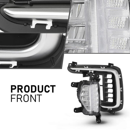 G-PLUS Front Fog Lights With Bezels Covers 4pcs Compatible with Hyundai Santa Fe 2017-2019 86564B8AC0
