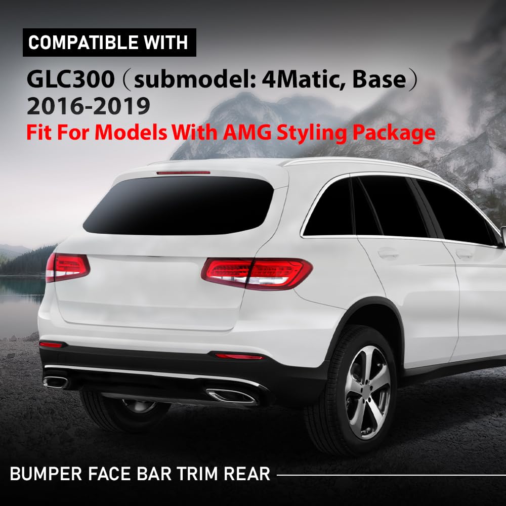 G-PLUS Bumper Face Bar Trim Molding Step Pad Rear Compatible with Benz GLC300 (submodel: 4Matic, Base) 2016-2019,Fit For Models With AMG Styling Package 2538851000