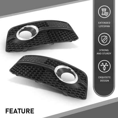 G-PLUS Pair Front Fog light Cover Grills, Compatible with Audi Q5 8R 2009-2012 W/S-Line Pkg, Left Driver & Right Passenger Side 2PCS, 8R0807681E, 8R0807682E
