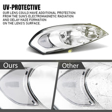 G-PLUS Headlights Assembly for Chevy Monte Carlo Impala 2006-2016 Clear Chrome Clear Additional Angle