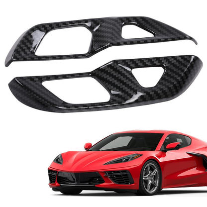 G-PLUS Carbon Fiber Door Lock Switch Button Panel Cover Trims Compatible with Chevy Corvette C8 2020 2021 2022 2023