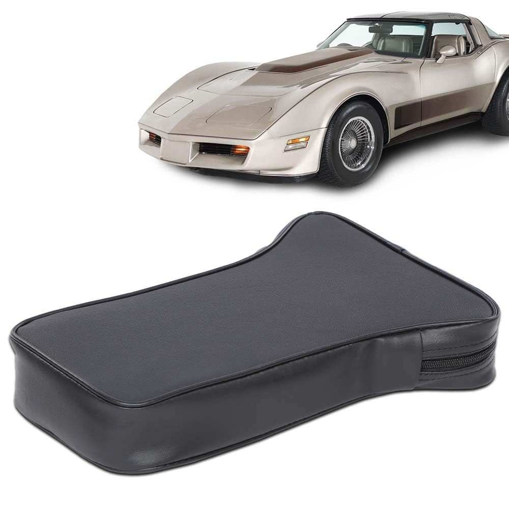 G-PLUS Center Armrest Pad/Console Smooth Black Leather C2 C3 Compatible with 1967-1982 Chevy Corvette