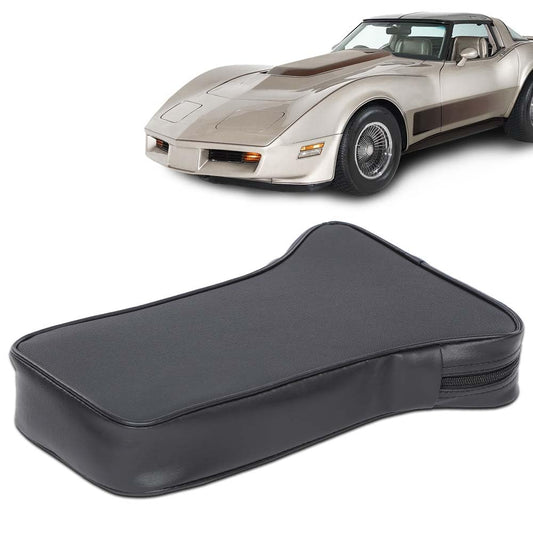 G-PLUS Center Armrest Pad/Console Smooth Black Leather C2 C3 Compatible with 1967-1982 Chevy Corvette