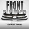 G-PLUS Front Bumper Upper Grille Compatible with Toyota Highlander 2017 2018 2019 531010E230 Chrome Black