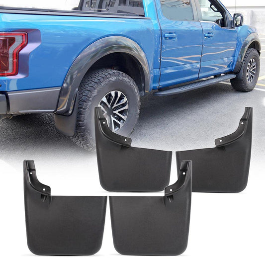 G-PLUS Mud Flaps, Compatible with Ford F150 2004-2014, w/o The Factory Wheel Lip Moldings Splash Guards Mudguards Front Rear 4PCS Heavy Duty Molded No Drill CL3Z-16A550-C, CL3Z-16A550-F