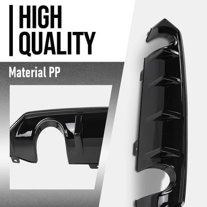 G-PLUS Rear Bumper Lip Diffuser Splitter Spoiler Compatible with Honda Civic Sedan 4 Door 2016 2017 2018 2019 2020 2021 (Not Fit Si and Sport Model) Glossy Black