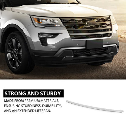 G-PLUS Bumper Trim Molding Chrome Front Lower Compatible with Ford Explorer 2018-2019 JB5Z8419AB, FO1044120, JB5Z-8419-AB Silver