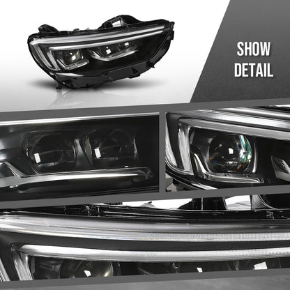 G-PLUS LED Right Side Headlight Assembly Front Headlamp without Bulb Compatible with Buick Regal 2018-2020 39050377 Clear Lens Black Housing Amber Reflector